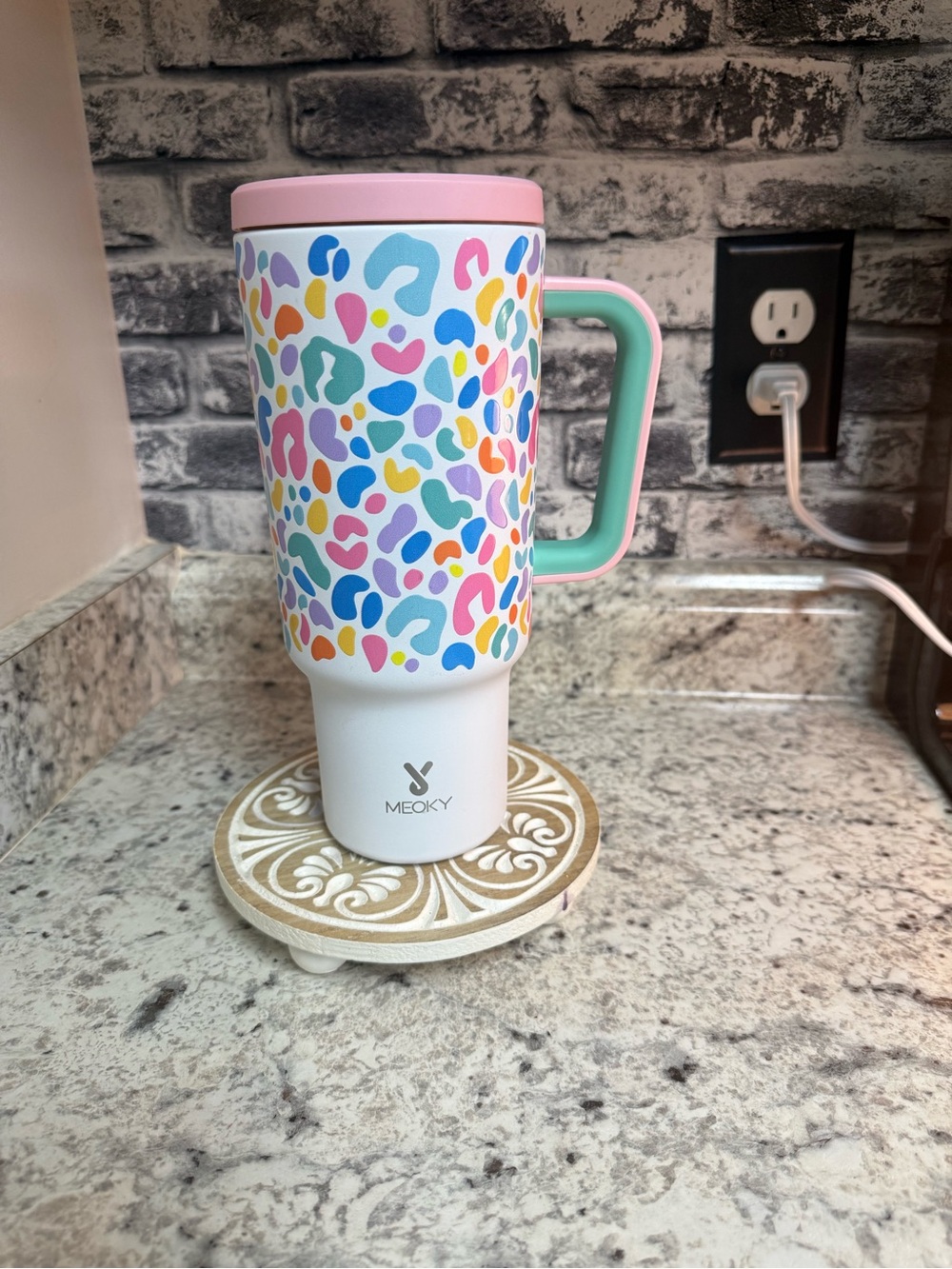Colorful Leopard Meoky Tumbler